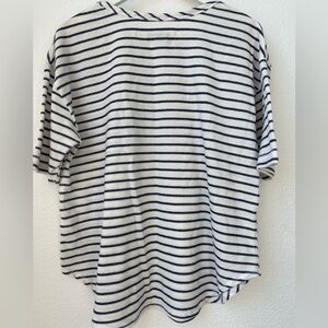 Koolaburra by UGG Women's French Terry Navy White Stripe Front Pocket Top Size L